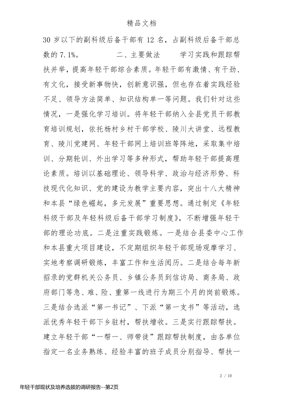 年轻干部现状及培养选拔的调研报告_第2页
