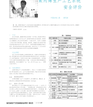聚丙烯生产工艺系统安全评价
