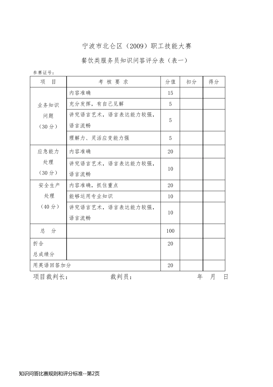 知识问答比赛规则和评分标准_第2页
