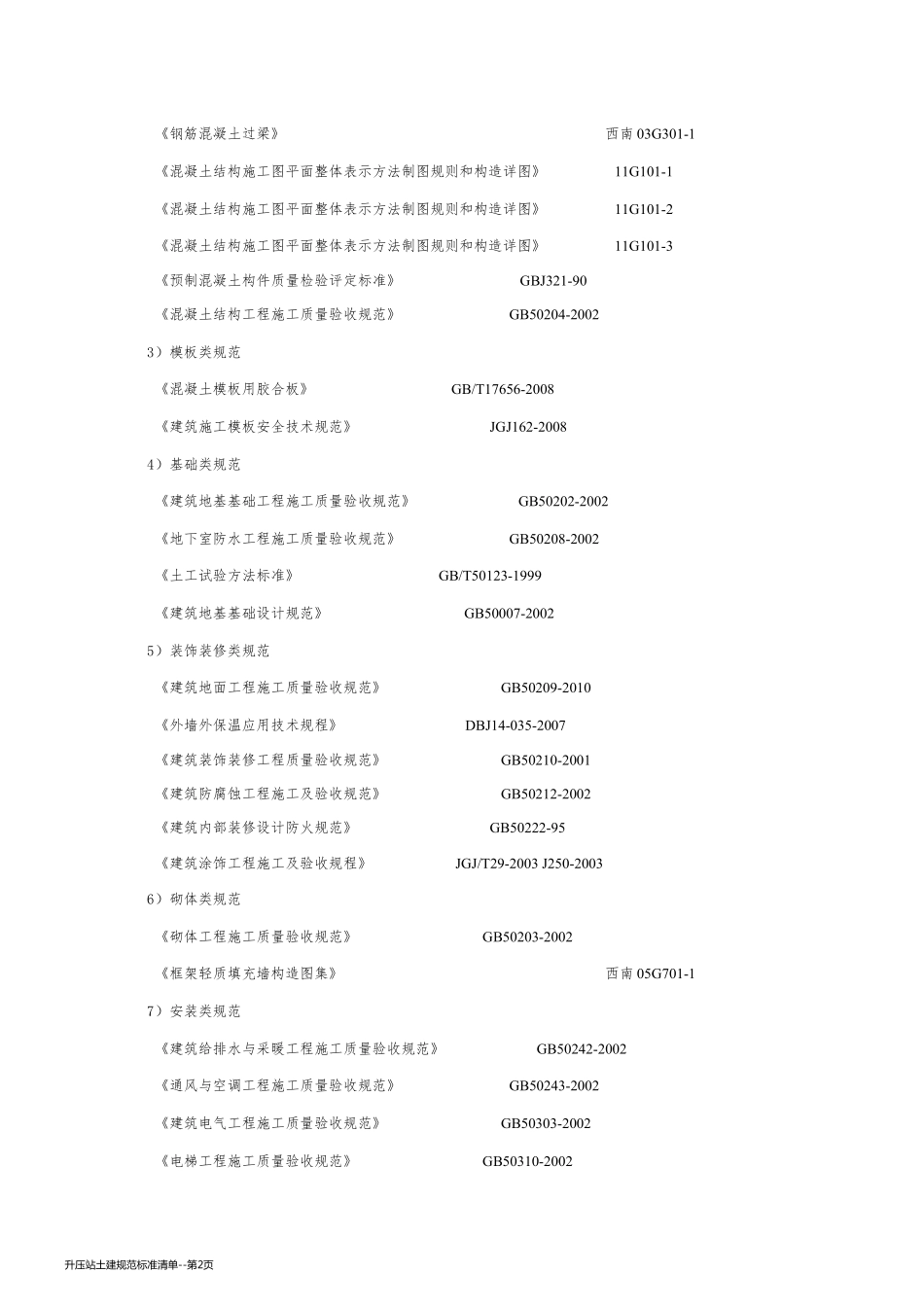升压站土建规范标准清单_第2页