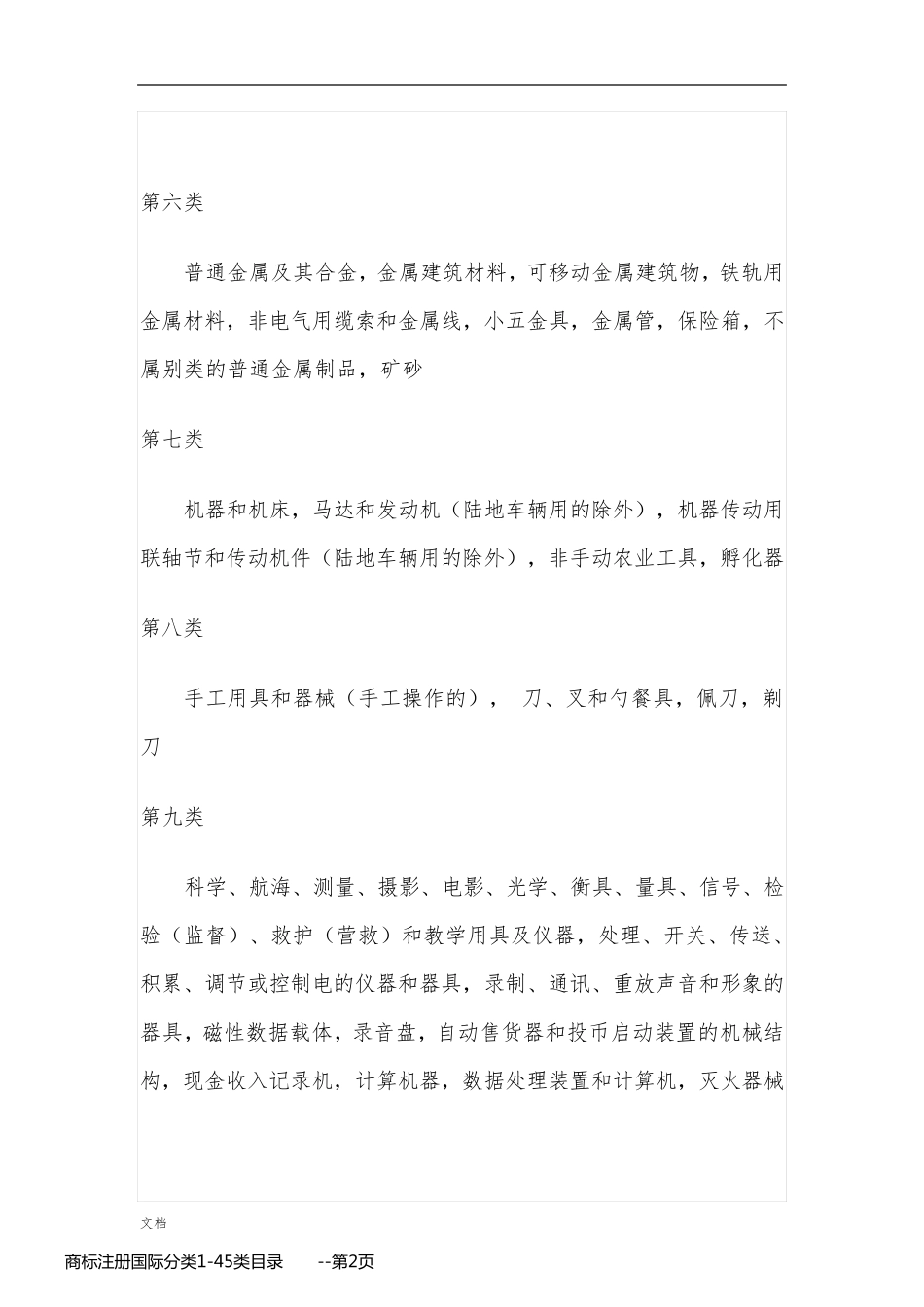 商标注册国际分类1-45类目录       _第2页