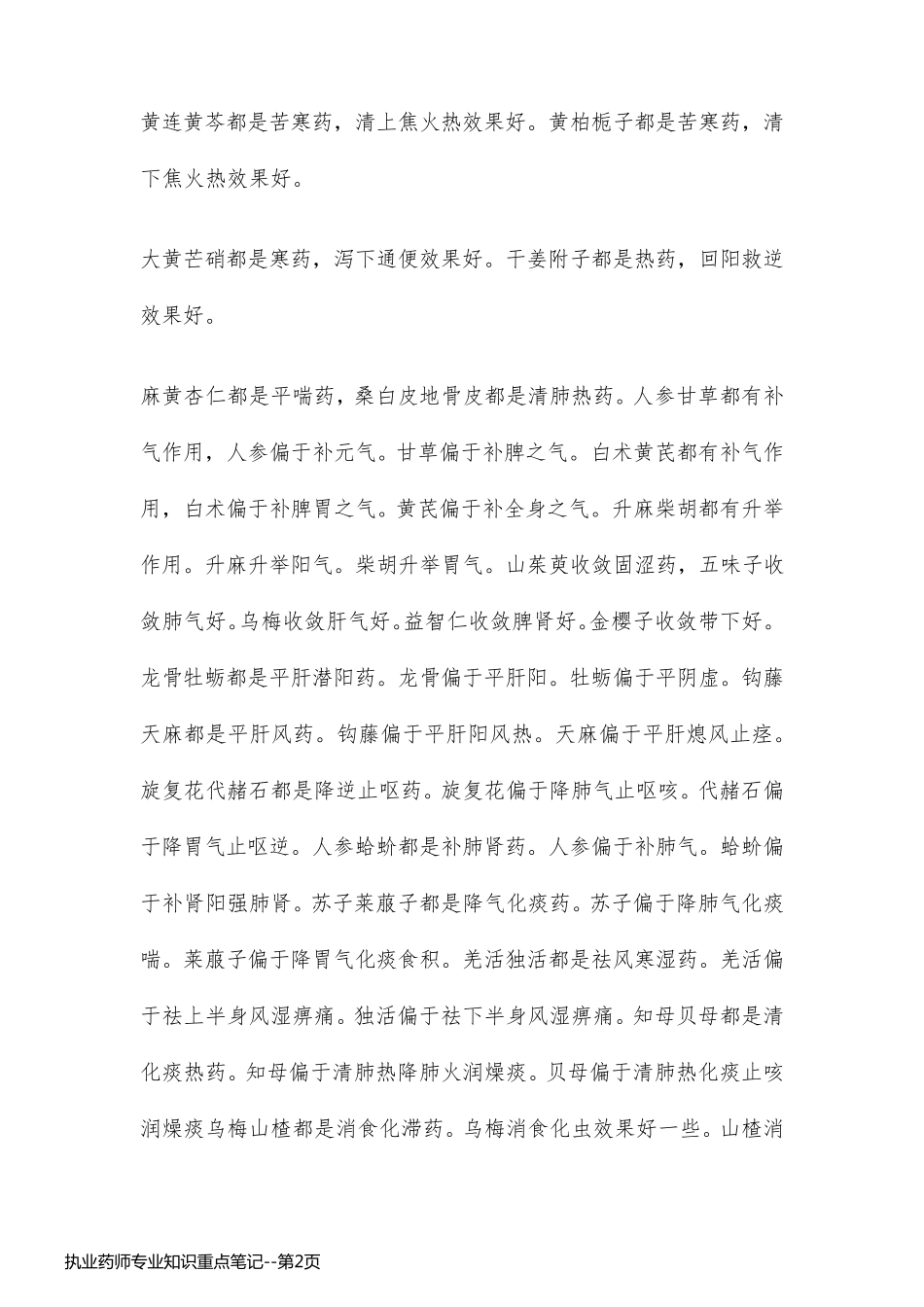 执业药师专业知识重点笔记_第2页
