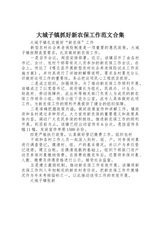 大城子镇抓好新农保工作范文合集