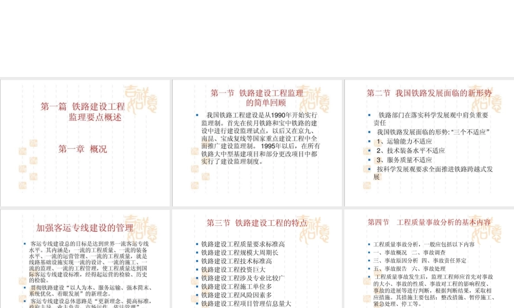 铁路建设工程监理实务