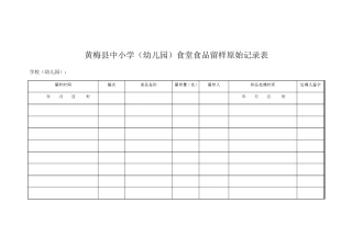 食品留样记录表