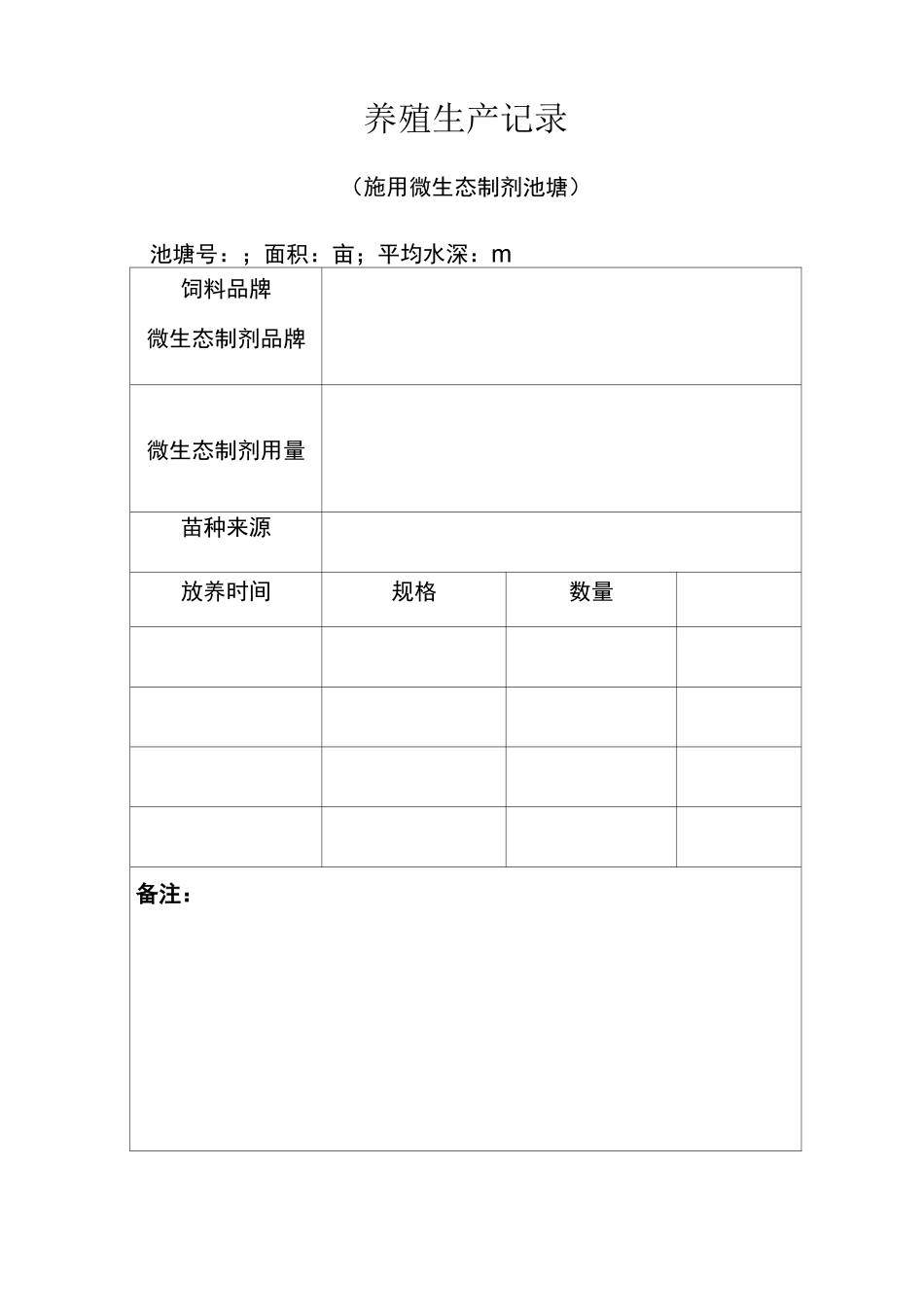 水产养殖生产记录表(精)_第2页