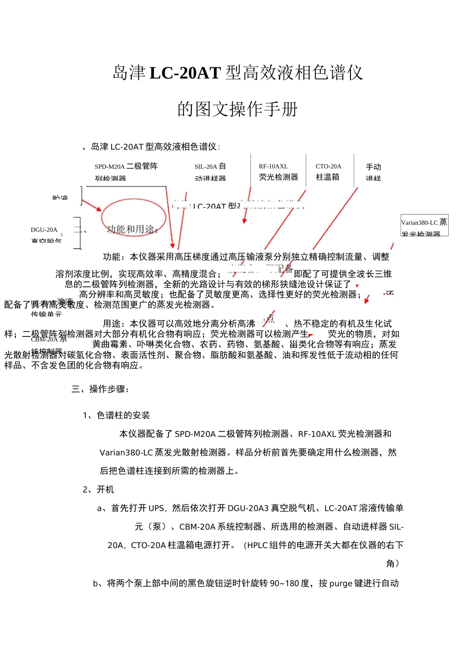 岛津LC-20AT型高效液相色谱仪的图文操作手册_第1页