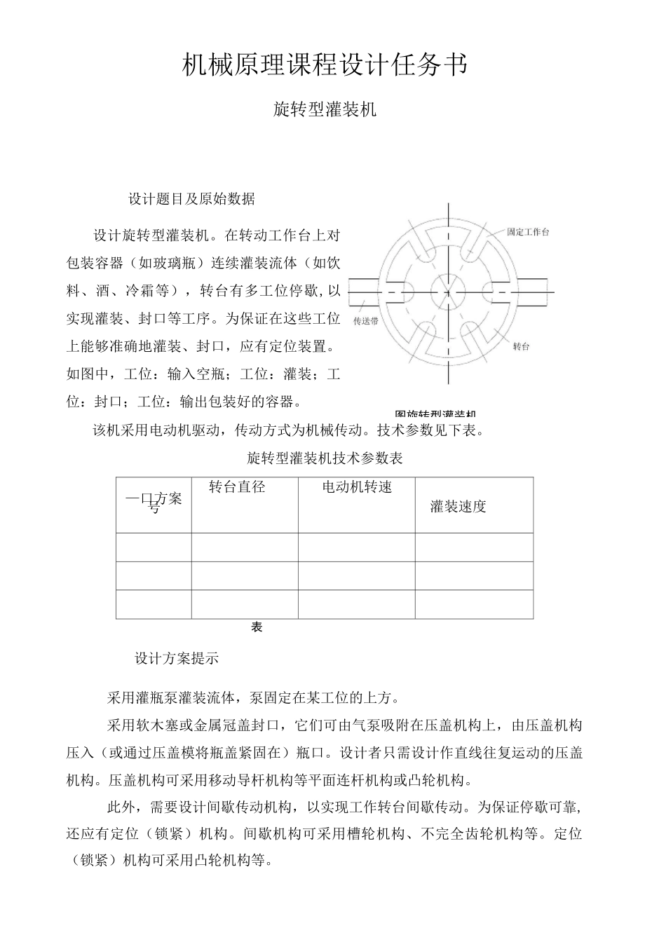机械原理作业——旋转型灌装机_第1页