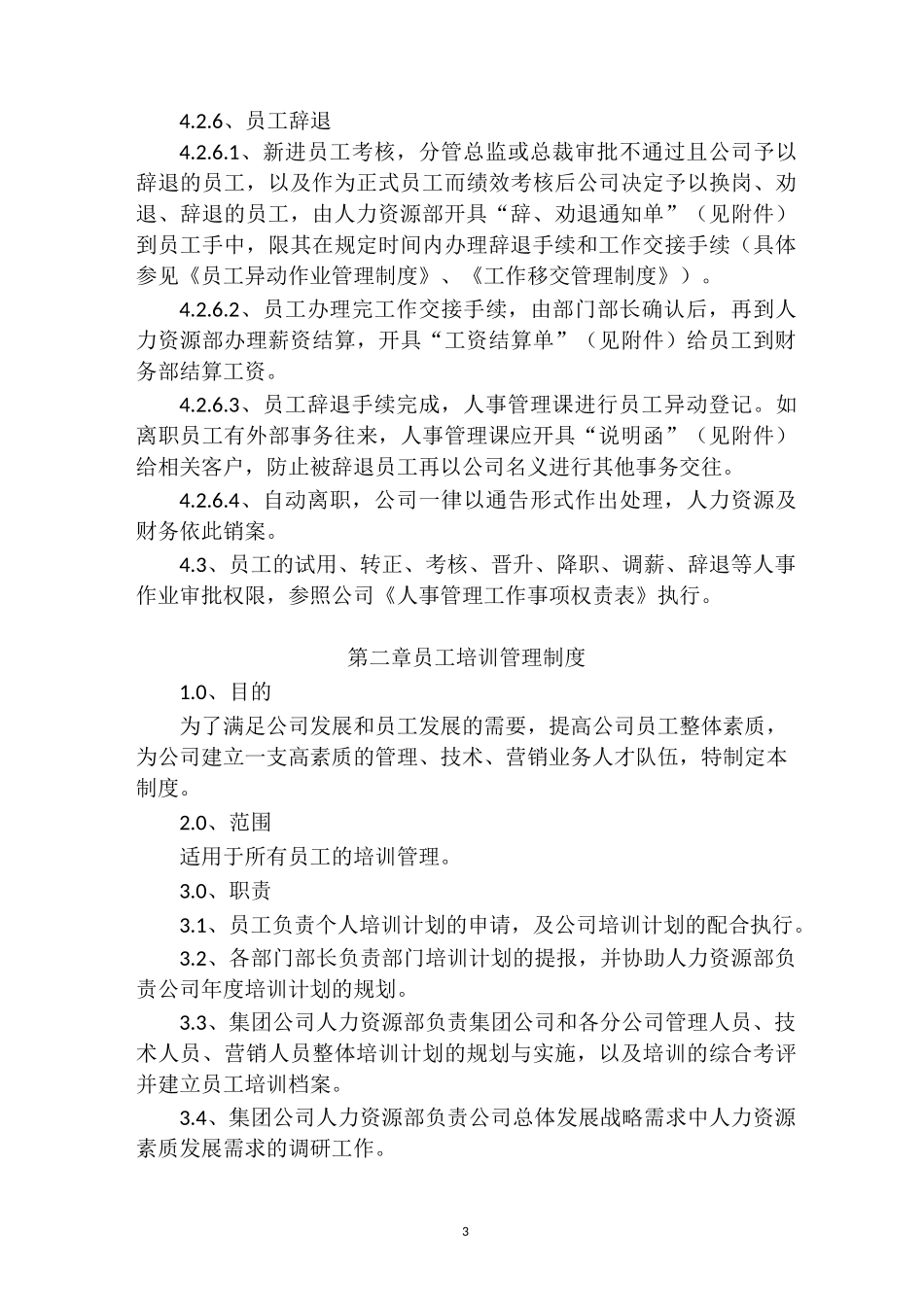 人力资源管理制度模板_第3页