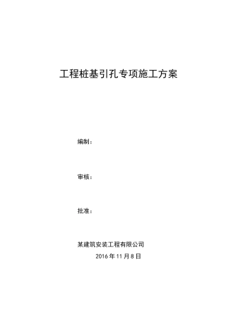 工程桩基引孔专项施工方案