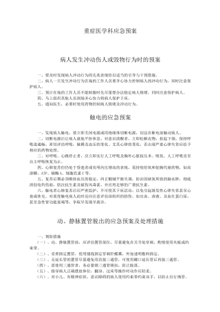 重症医学科应急预案(全)