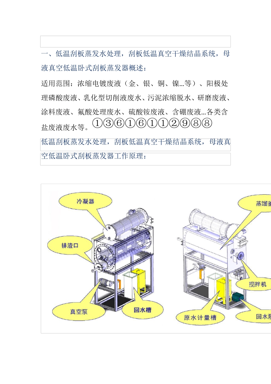 低温刮板蒸发水处理(刮板低温真空干燥结晶系统)_第1页