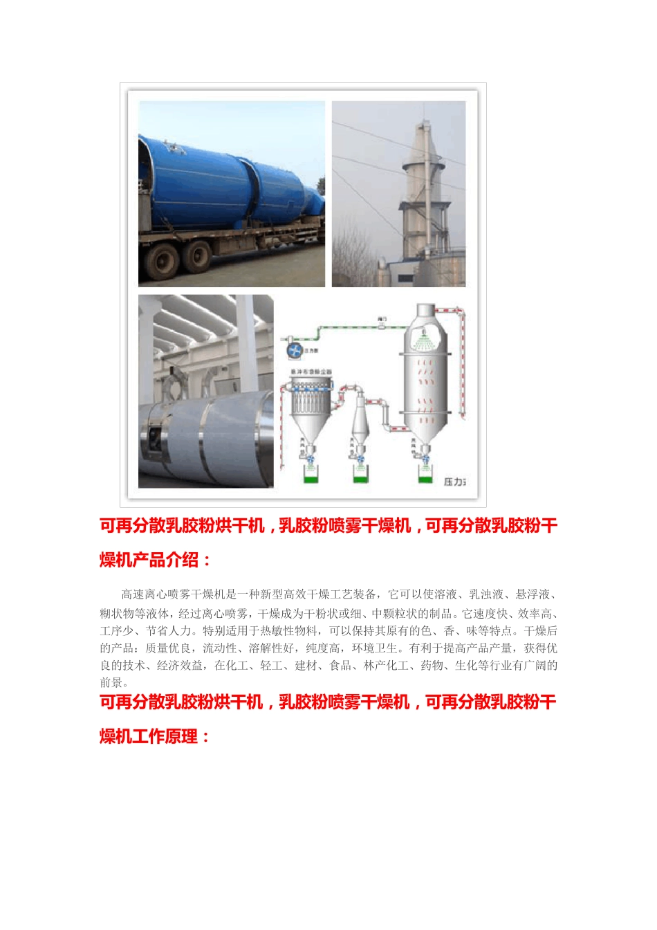 可再分散乳胶粉烘干机 喷雾干燥机 先进工艺_第2页