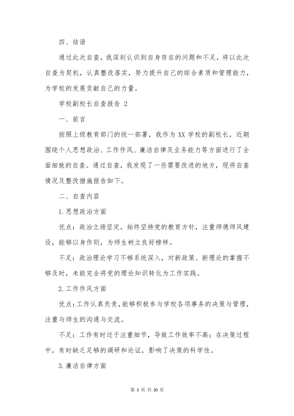 学校副校长自查报告_第3页