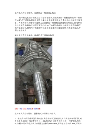 桨叶耙式真空干燥机,搅拌耙式干燥器