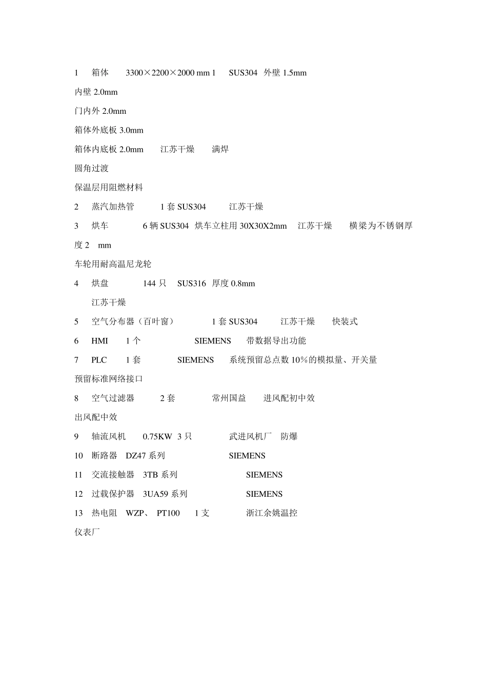 热风循环烘箱设备配置清单CT-C-III(GMP)三门六车_第2页