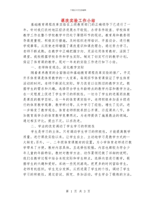 课改实验工作小结