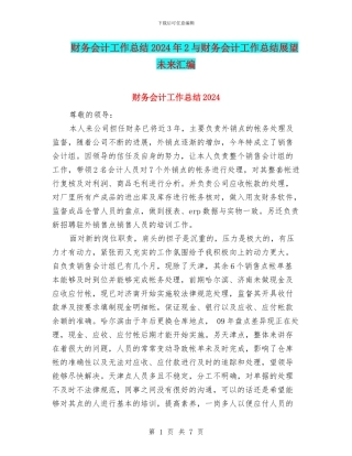 财务会计工作总结2024年2与财务会计工作总结展望未来汇编