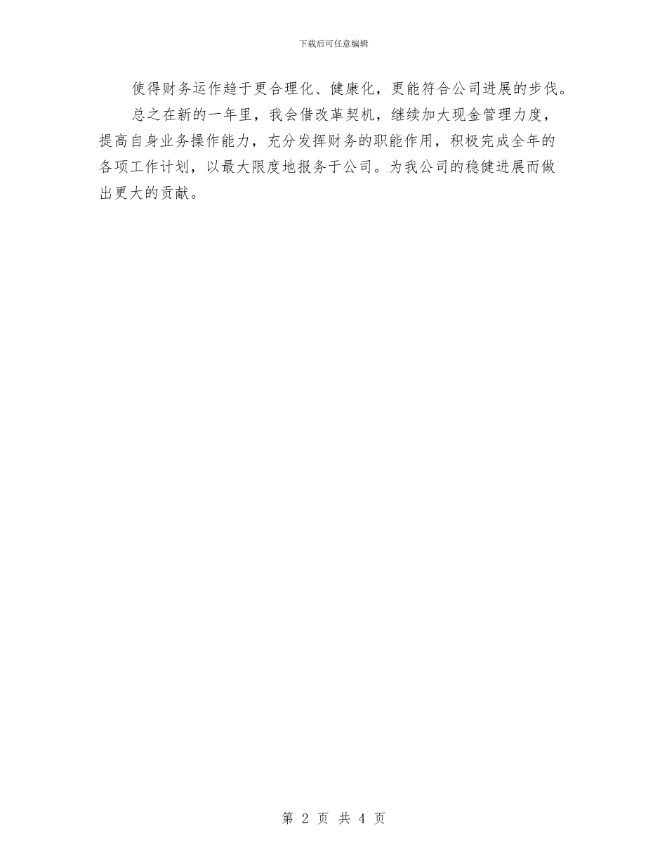 财务出纳员年度工作计划与财务出纳工作安排汇编_第2页