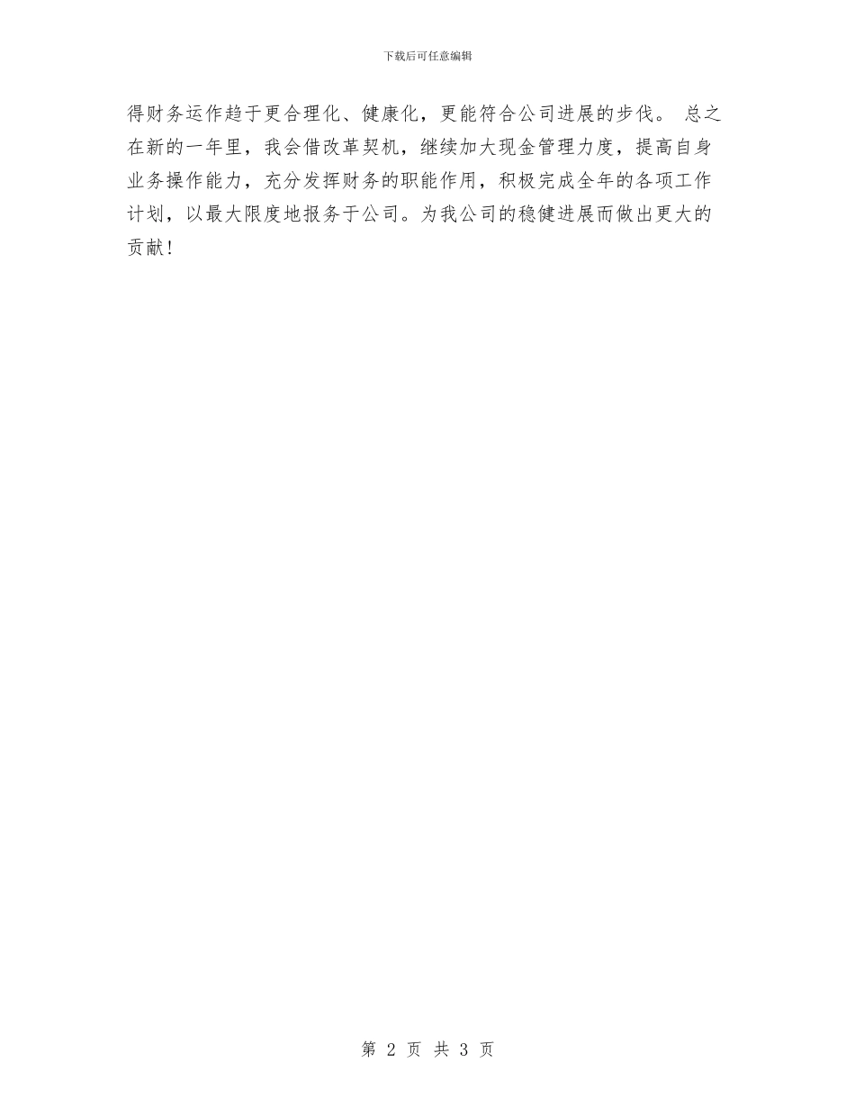 财务出纳工作计划精编与财务出纳工作计划经典版汇编_第2页