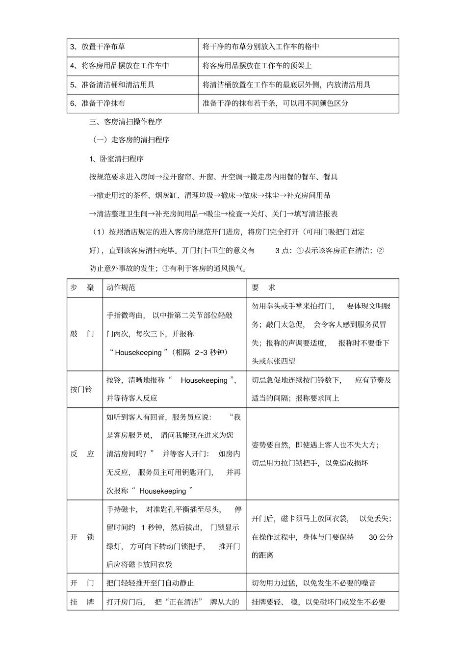 客房清洁整理操作流程和_第3页
