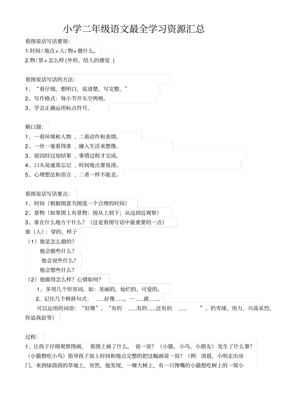 小学二年级语文最全学习资源汇总_第1页