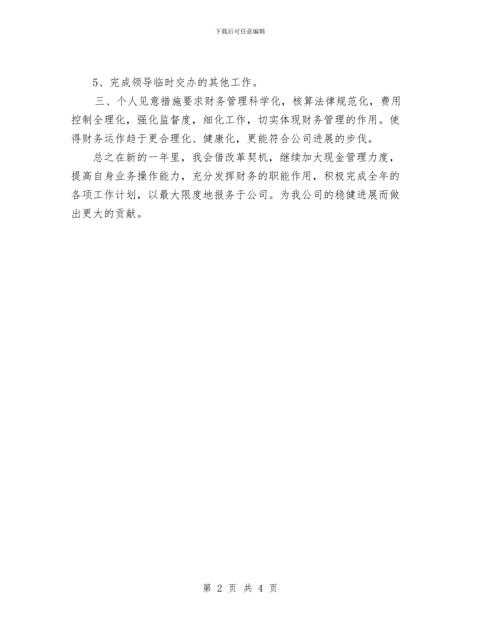 财务工作计划表与财务总监工作计划汇编_第2页