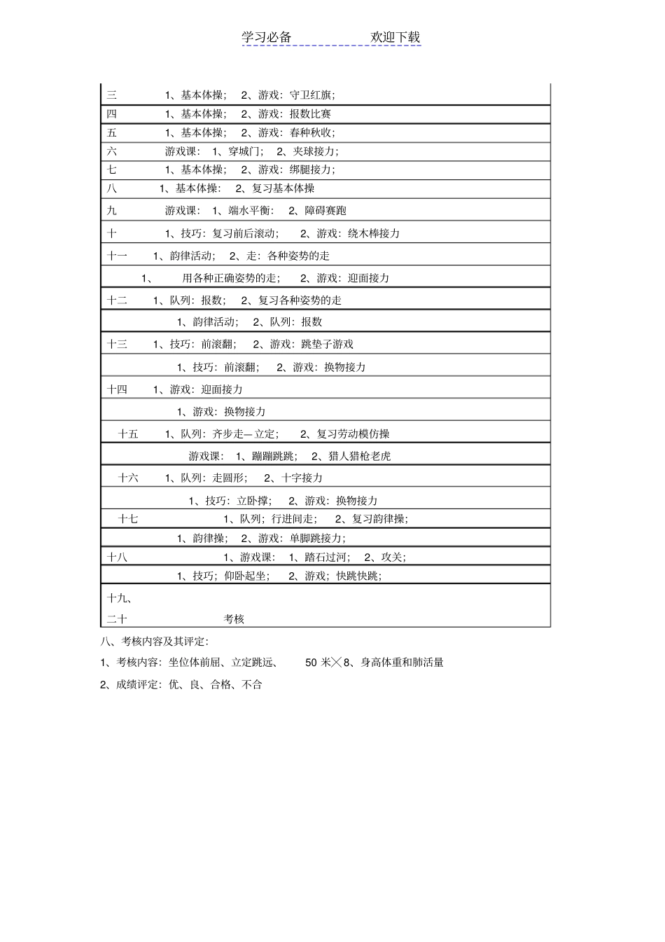 小学五年级体育教学计划_第3页