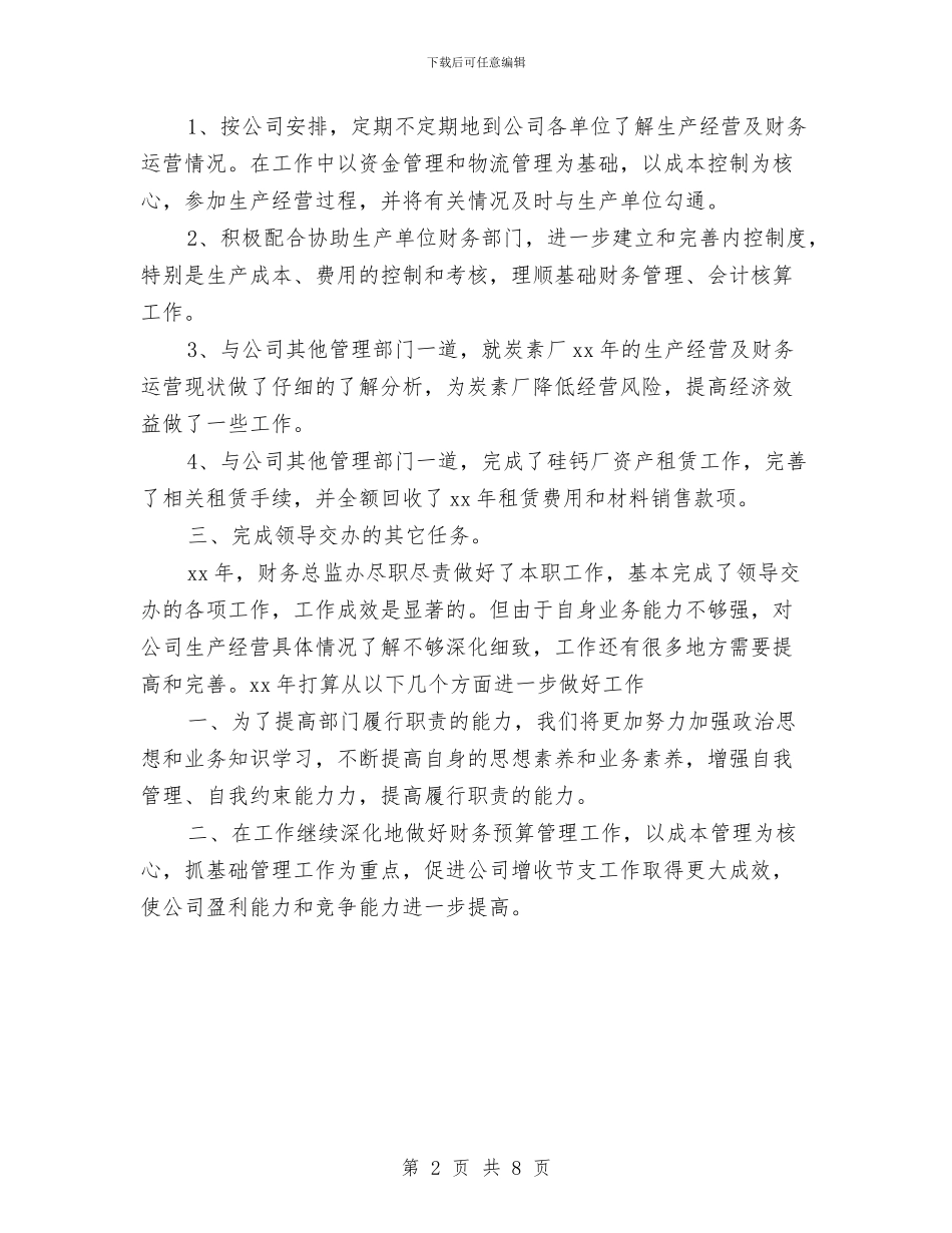 财务总监办公室工作总结与财务总监工作总结汇编_第2页