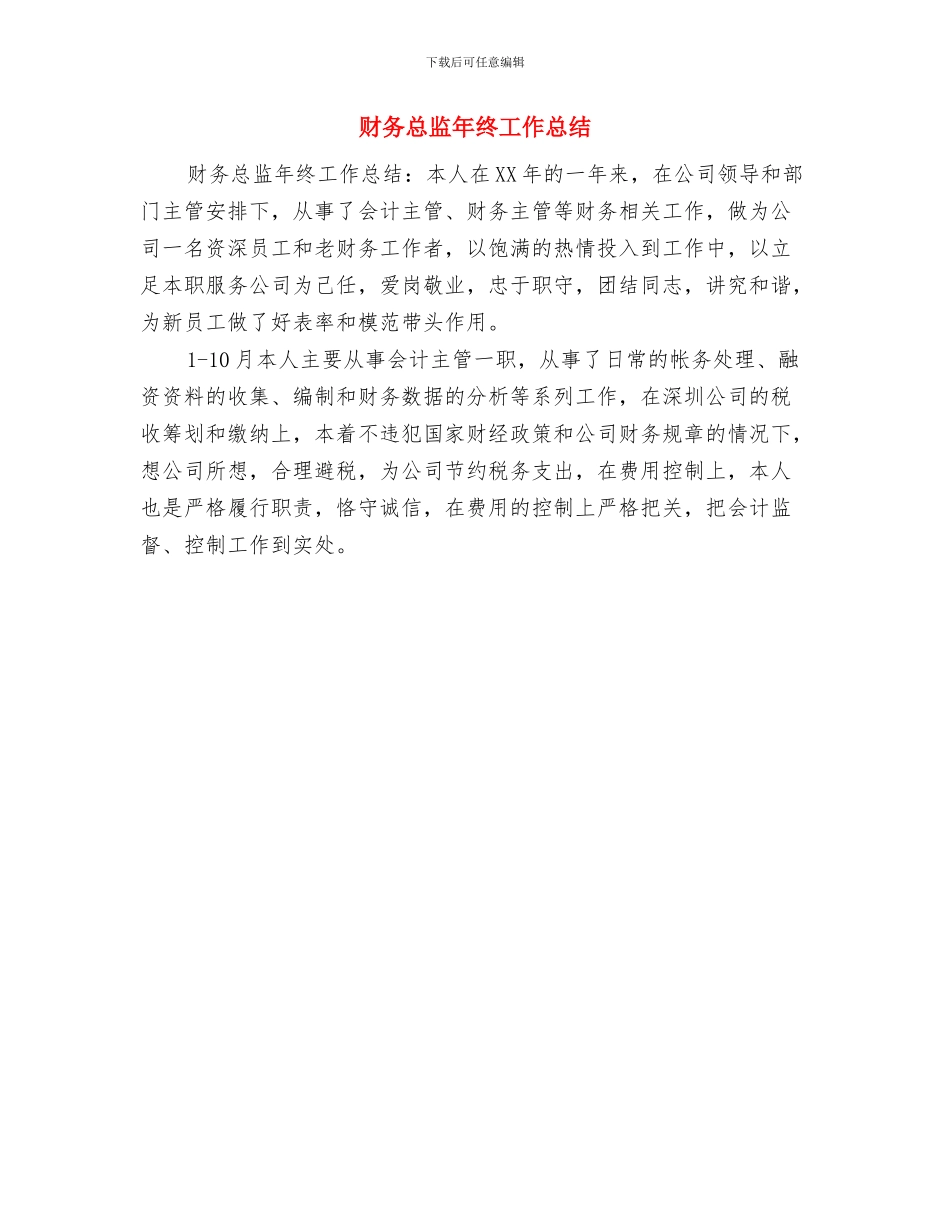 财务总监年终个人工作总结与财务总监年终工作总结汇编_第2页