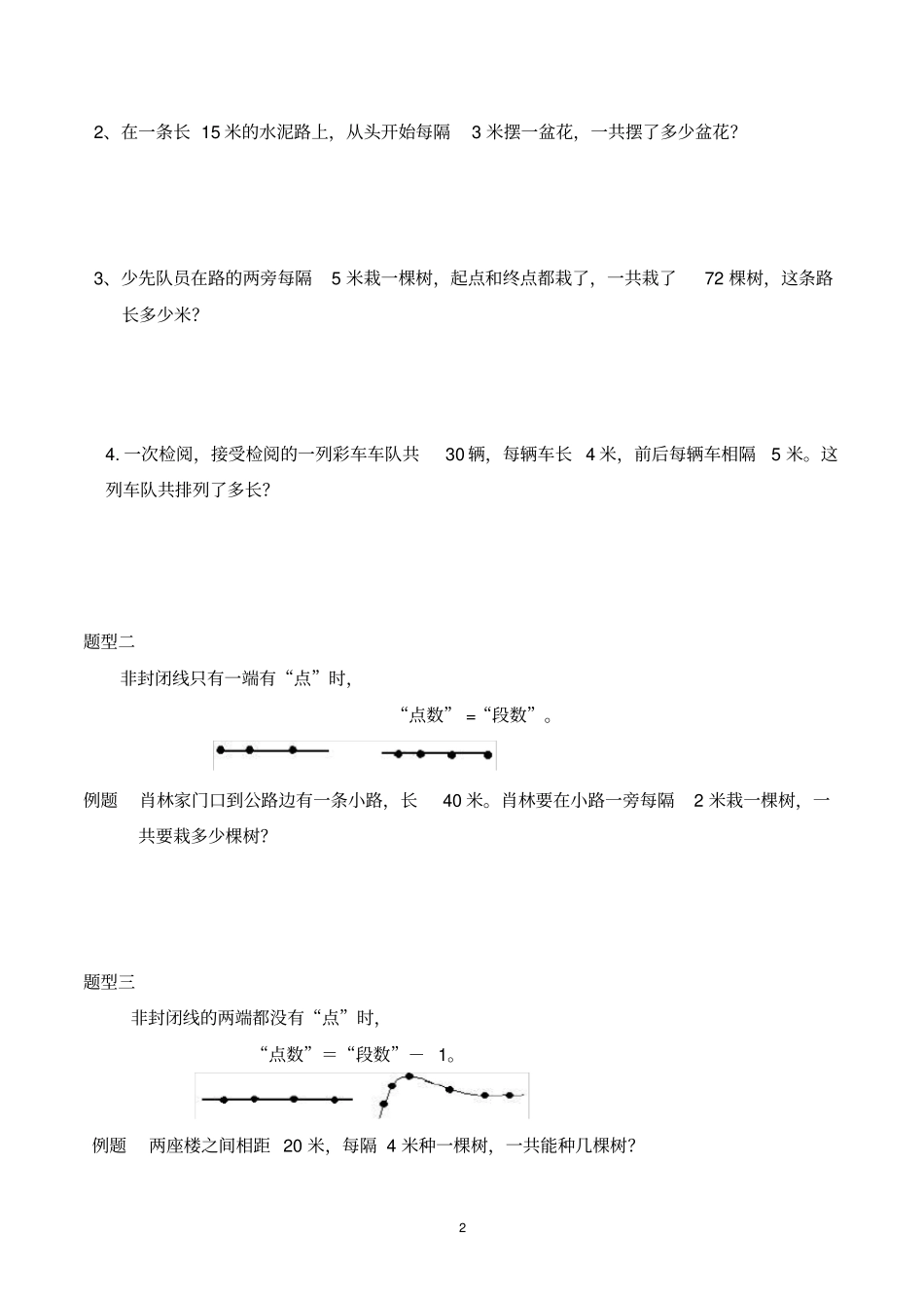 小学五年级植树问题_第2页