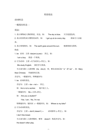 小学六年级英语语法详解与测验全-免费下载