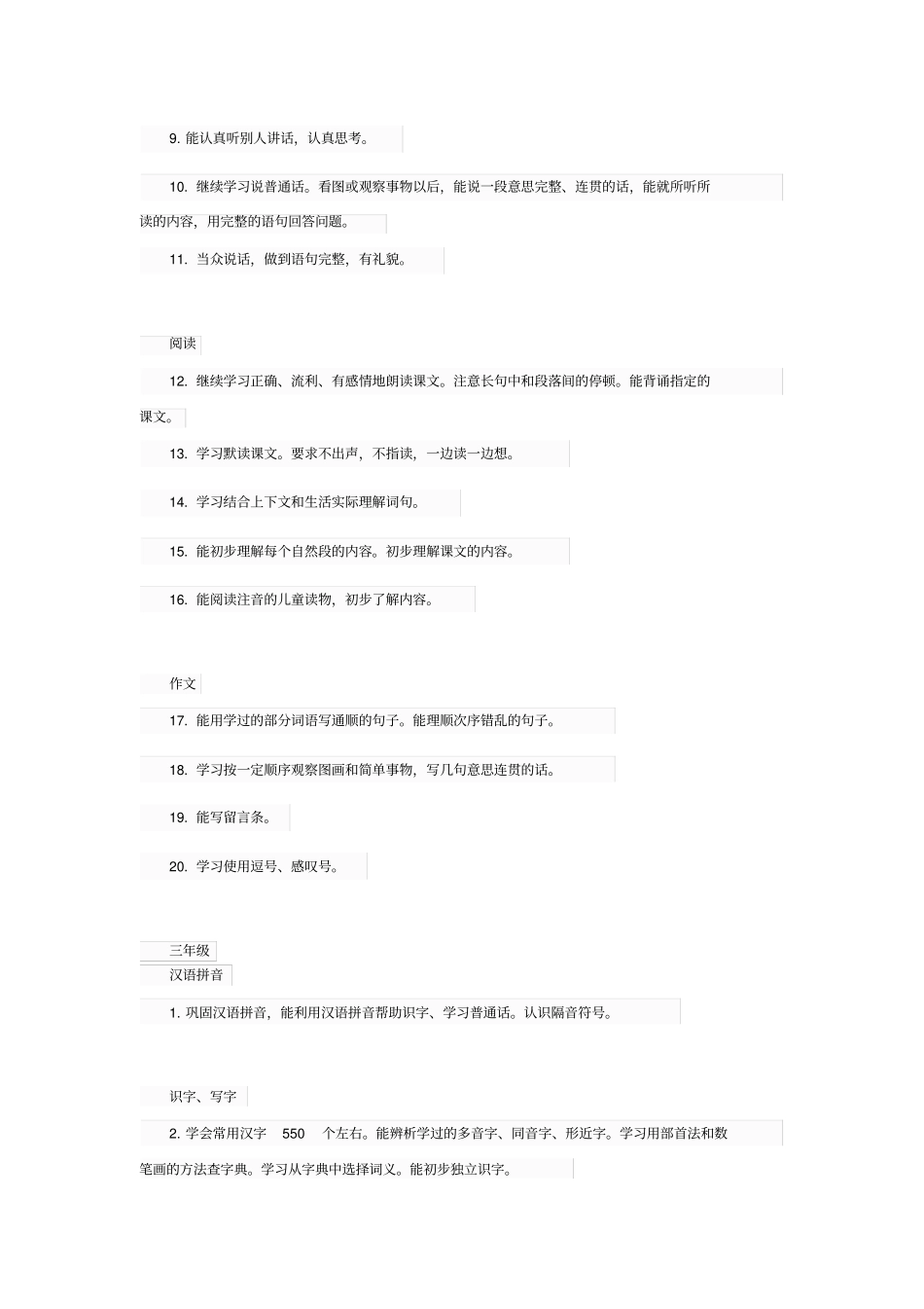 小学各阶段要求_第3页