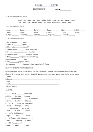 小学名词专项练习题