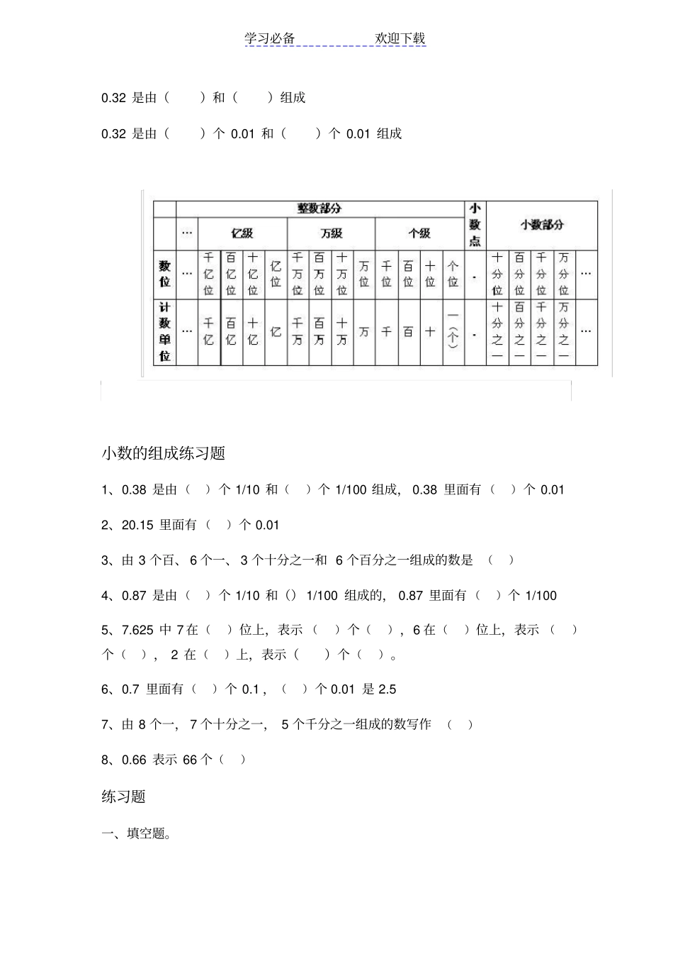 小学四年级小数内容知识汇总_第2页
