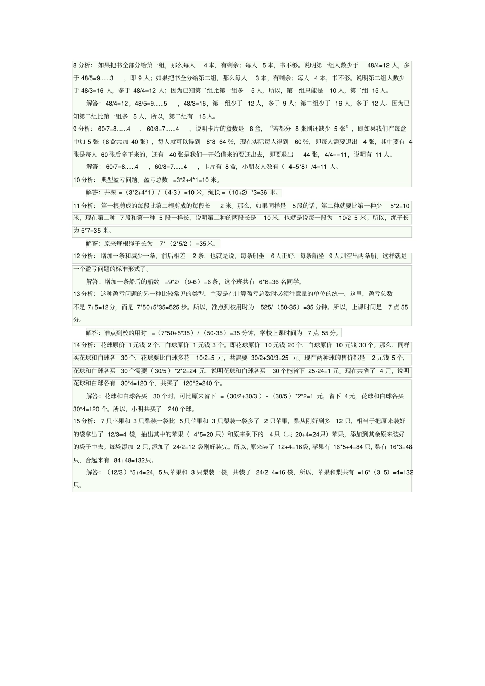 小学奥数盈亏问题及答案_第3页