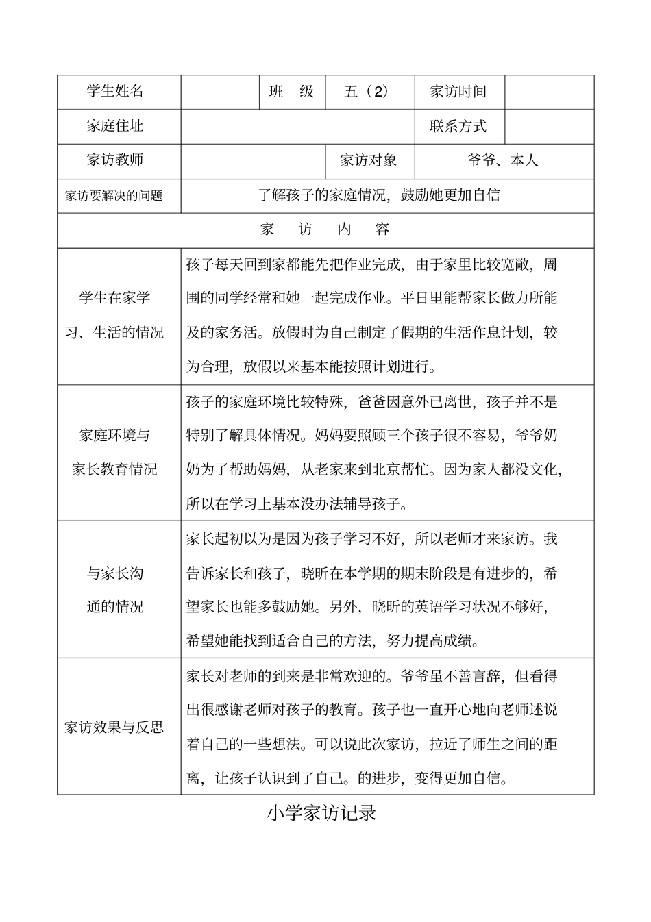 小学家访记录_第2页