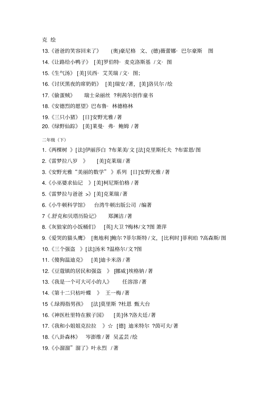 小学师生共读书目汇总_第3页