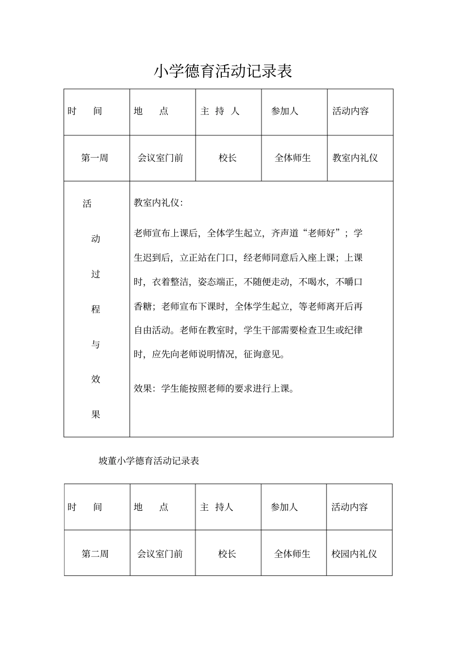 小学德育活动记录新_第1页
