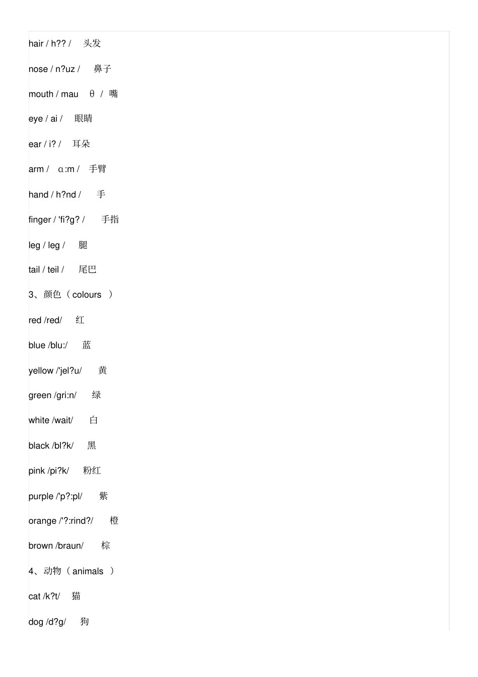 小学所有单词分类大全_第2页