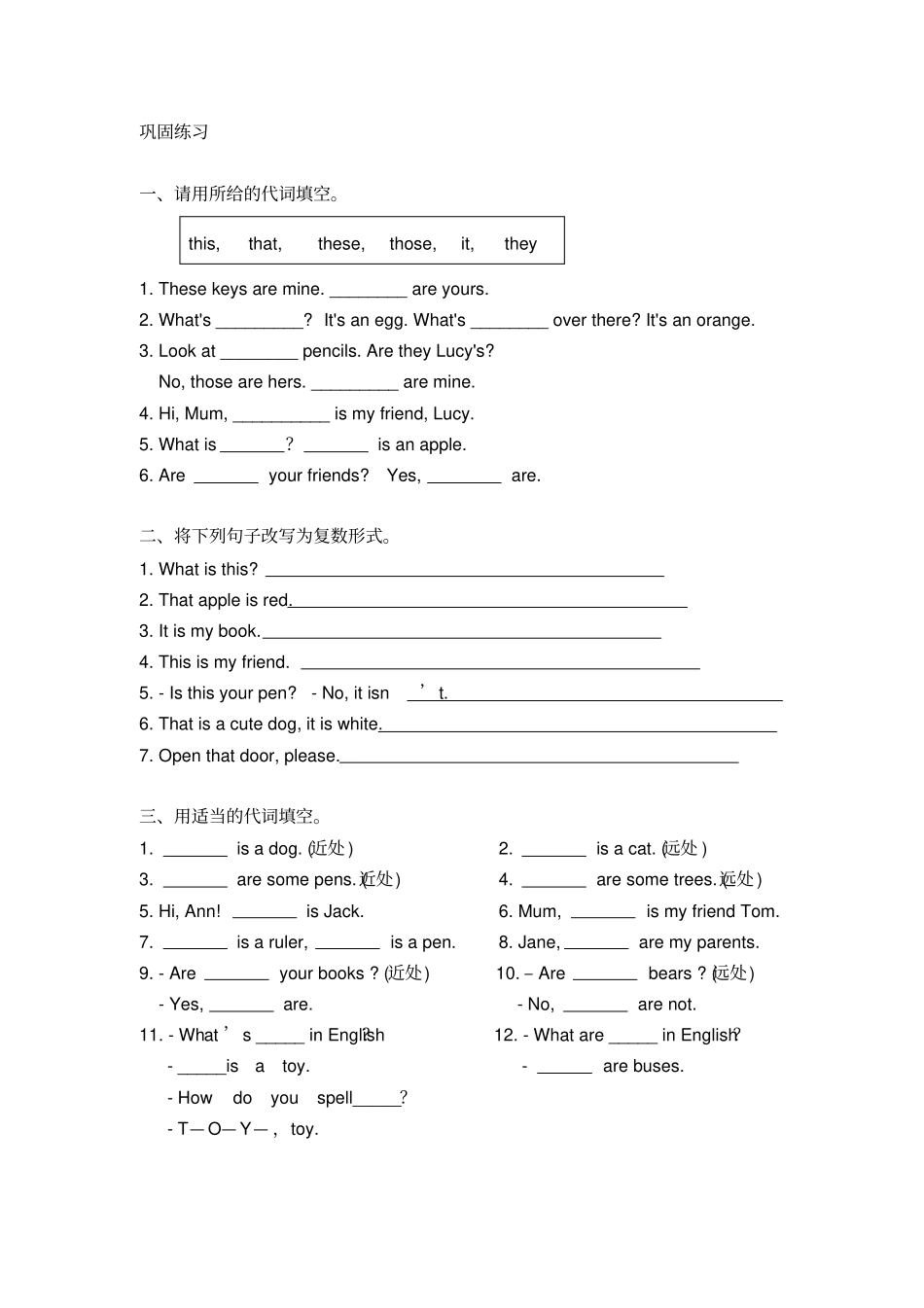 小学指示代词精讲精练_第2页