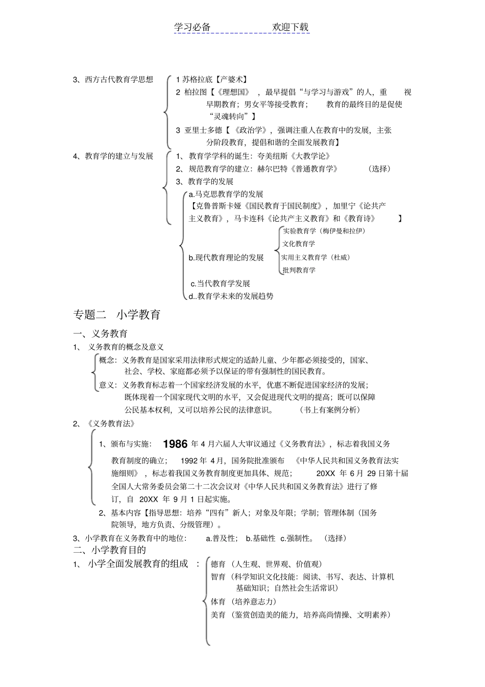 小学教师招聘考试复习资料划重点考点_第2页