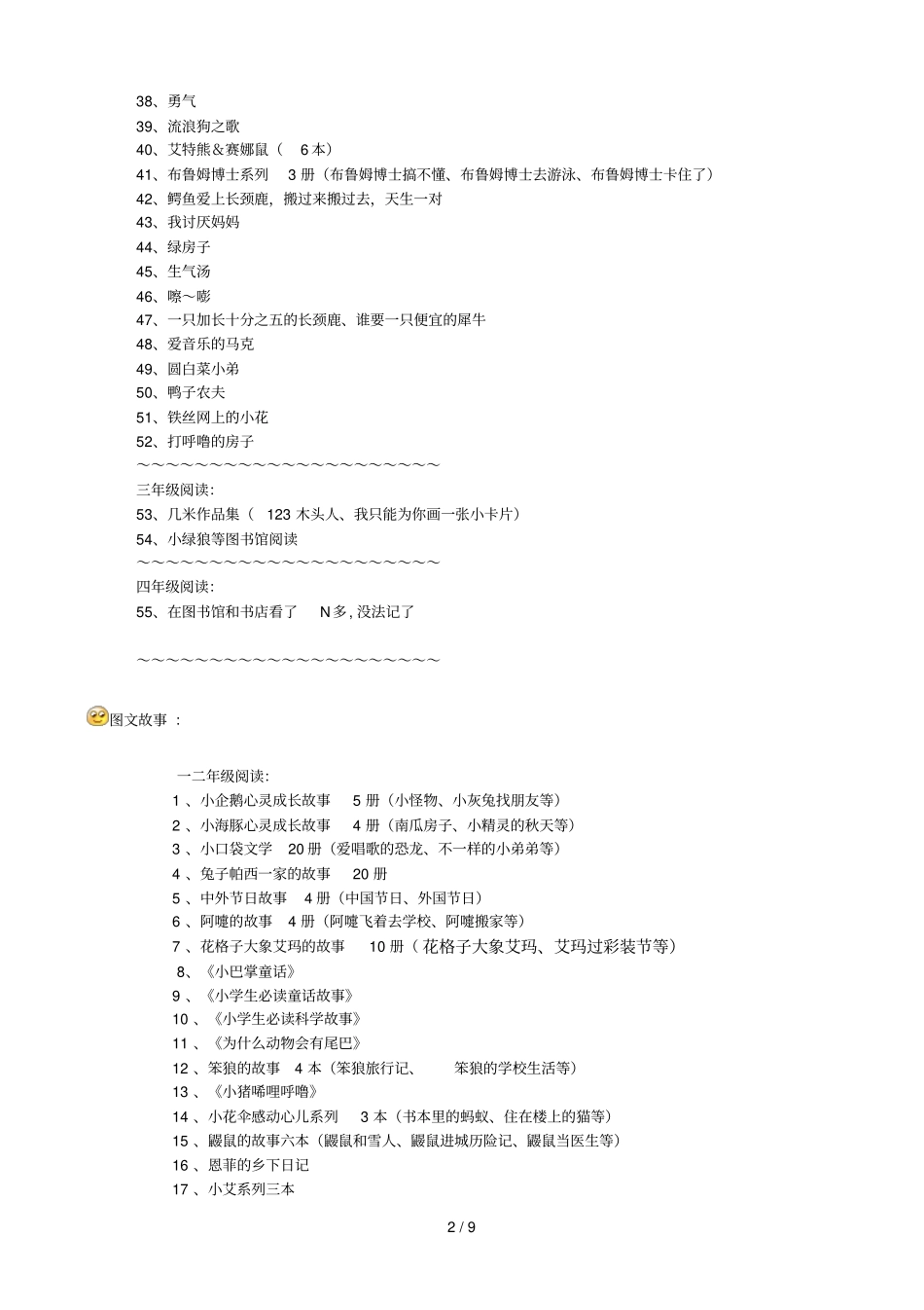 小学教育阶段课外阅读参考_第2页