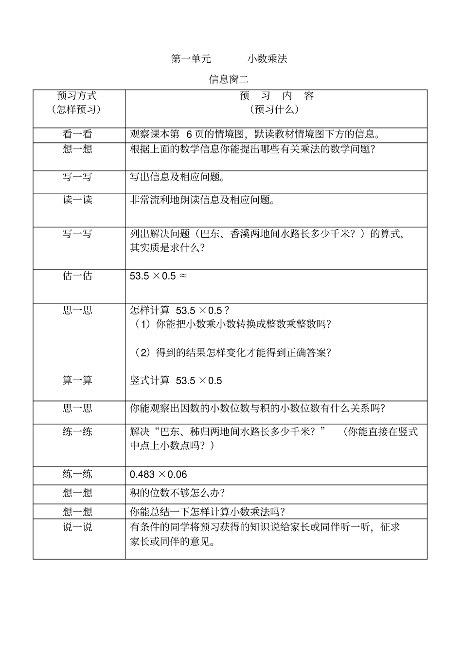 小学数学五年级上册_预习提纲_第2页