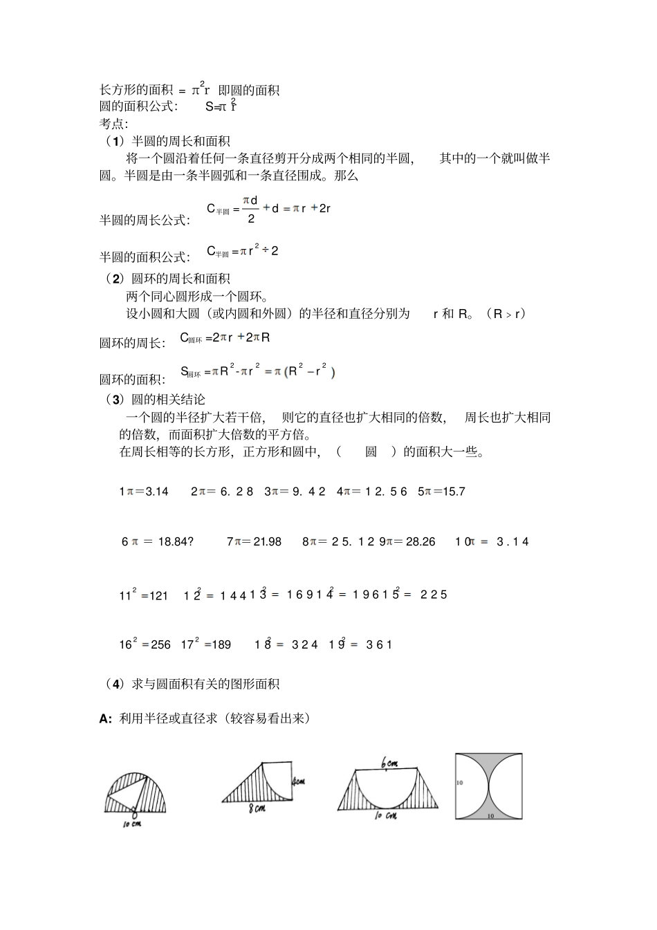 小学数学圆的知识点归纳、复习资料_第3页