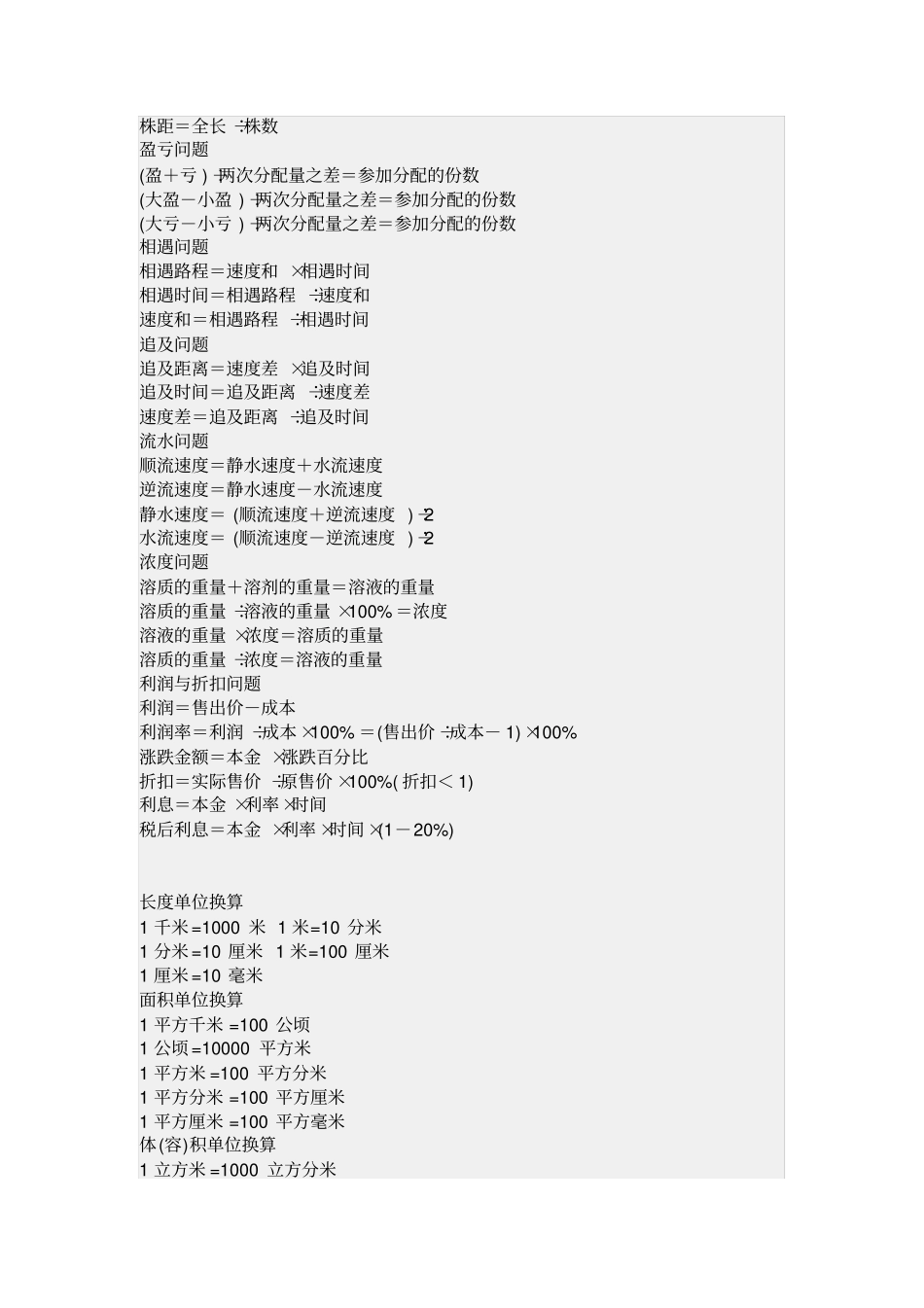 小学数学常用公式一览表_第3页