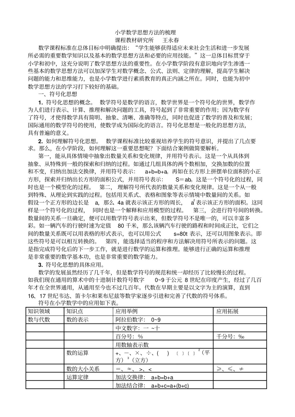小学数学思想方法的梳理_第1页