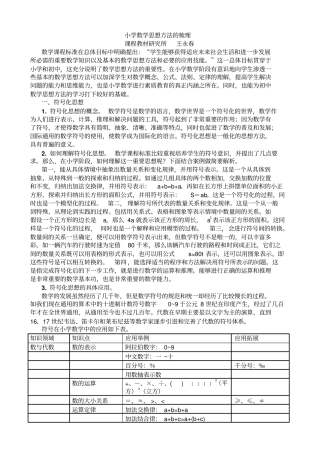 小学数学思想方法的梳理