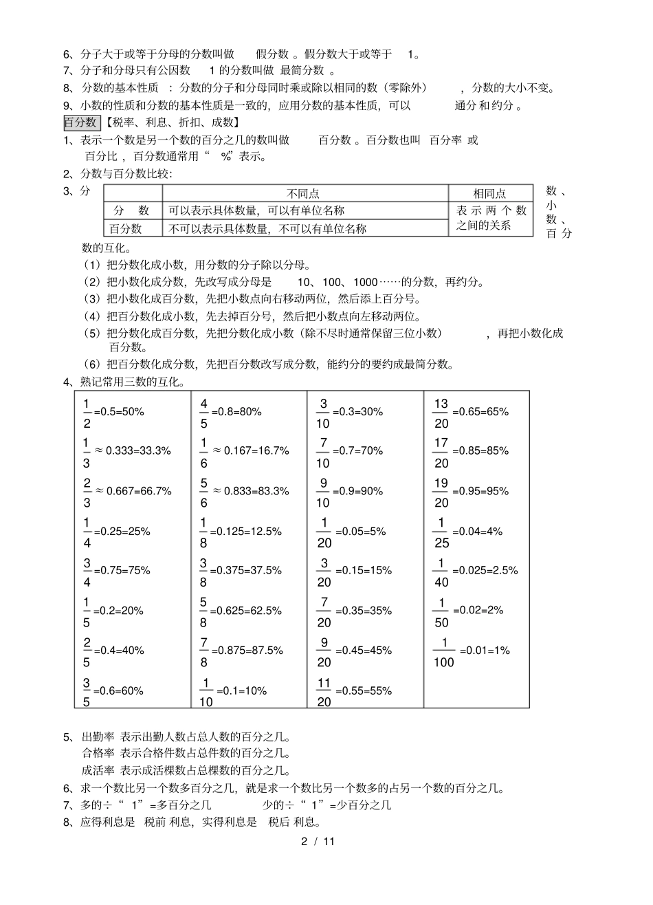 小学数学总复习基础知识_第2页