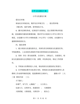 小学文化建设方案